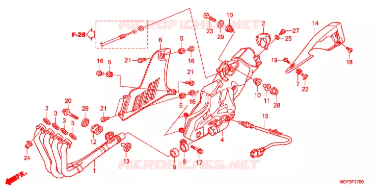 SILENCIEUX D'ECHAPPEMENT (CBR1000RRC/D/RAC/D) Honda MOTO 1000 CBR 2012  CBR1000RRC