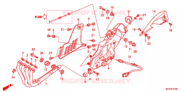 SILENCIEUX D'ECHAPPEMENT (CBR1000RRC/D/RAC/D) Honda MOTO 1000 CBR 2012  CBR1000RRC