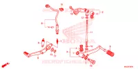 PEDALE pour Honda CBR 500 R ABS HRC TRICOLOR de 2014