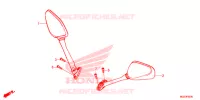 RETROVISEUR pour Honda CBR 500 R ABS HRC TRICOLOR de 2014