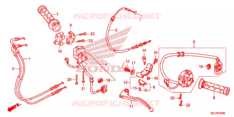 LEVIER DE GUIDON - CABLE - COMMODO Honda MOTO 600 CBR 2013  CBR600RAD