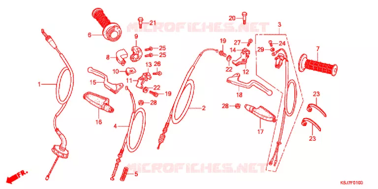 LEVIER DE GUIDON - CABLE Honda MOTO 100 CRF 2012  CRF100FC