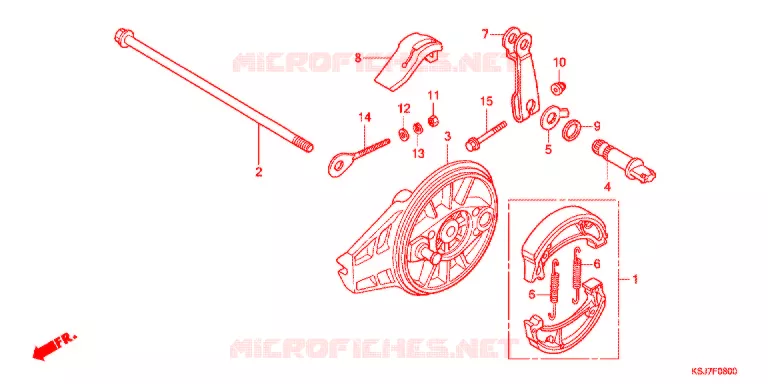 FLASQUE - MACHOIRES DE FREIN ARRIERE Honda MOTO 100 CRF 2013  CRF100FD