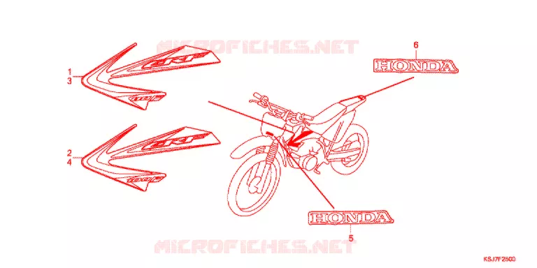 AUTOCOLLANTS Honda MOTO 100 CRF 2013  CRF100FD