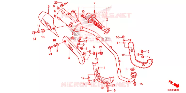 SILENCIEUX D'ECHAPPEMENT Honda MOTO 110 CRF 2014  CRF110FE