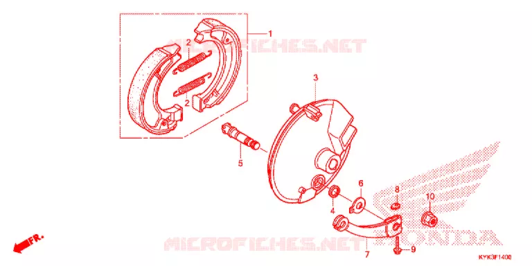 FLASQUE - MACHOIRES DE FREIN AVANT Honda MOTO 110 CRF 2015  CRF110FE