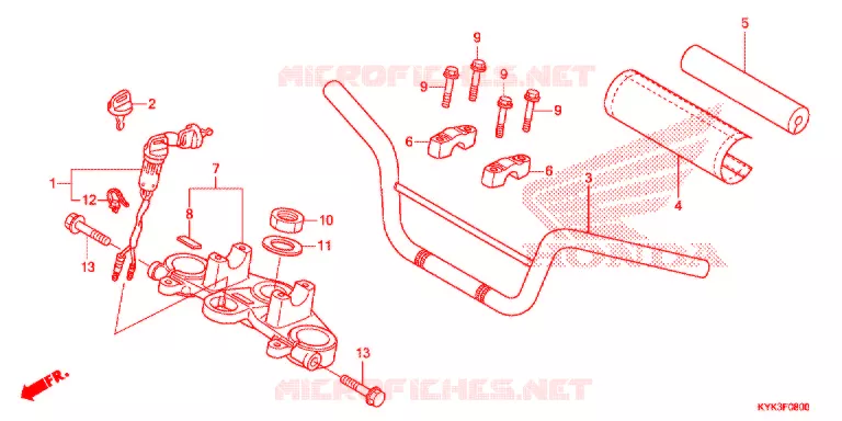 GUIDON - TE DE FOURCHE Honda MOTO 110 CRF 2014  CRF110FE