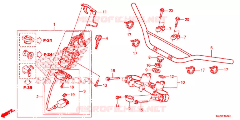 GUIDON - TE DE FOURCHE Honda MOTO 250 CRF 2014  CRF250LD