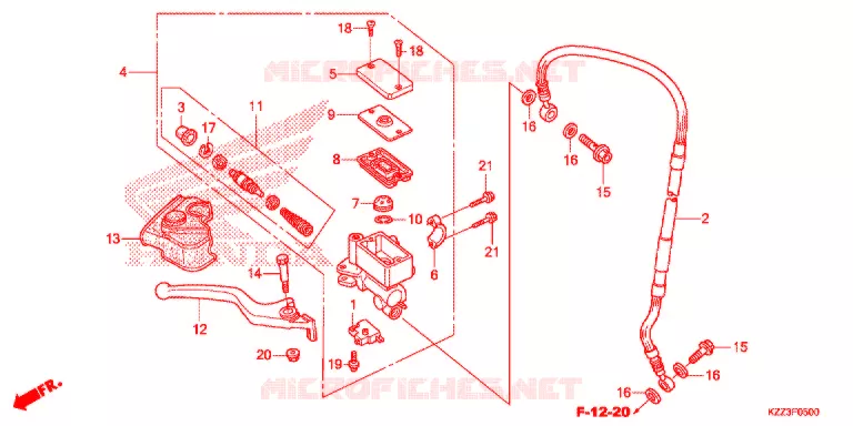 MAITRE CYLINDRE DE FREIN AVANT Honda MOTO 250 CRF 2014  CRF250LD