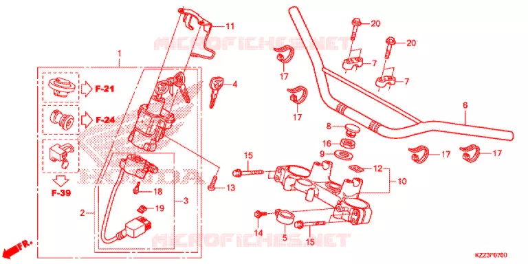 GUIDON - TE DE FOURCHE Honda MOTO 250 CRF 2013  CRF250LD