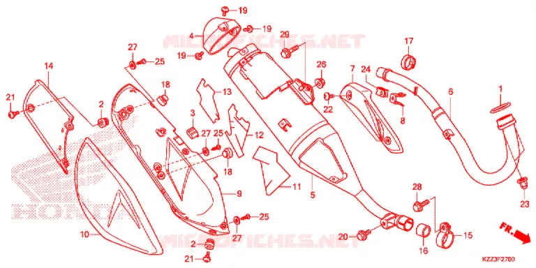 SILENCIEUX D'ECHAPPEMENT Honda MOTO 250 CRF 2016  CRF250MF