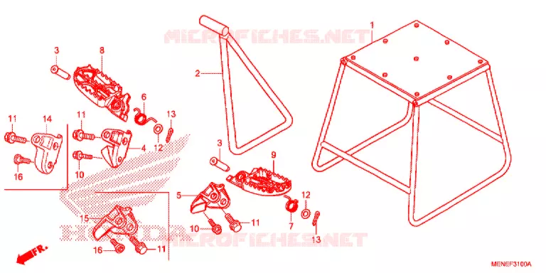 REPOSE PIED - BEQUILLE Honda MOTO 450 CRF 2013  CRF450RD