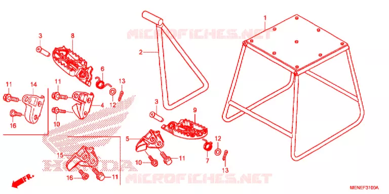 REPOSE PIED - BEQUILLE Honda MOTO 450 CRF 2013  CRF450RD
