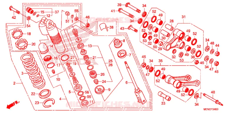 AMORTISSEUR ARRIERE Honda MOTO 450 CRF 2014  CRF450RE