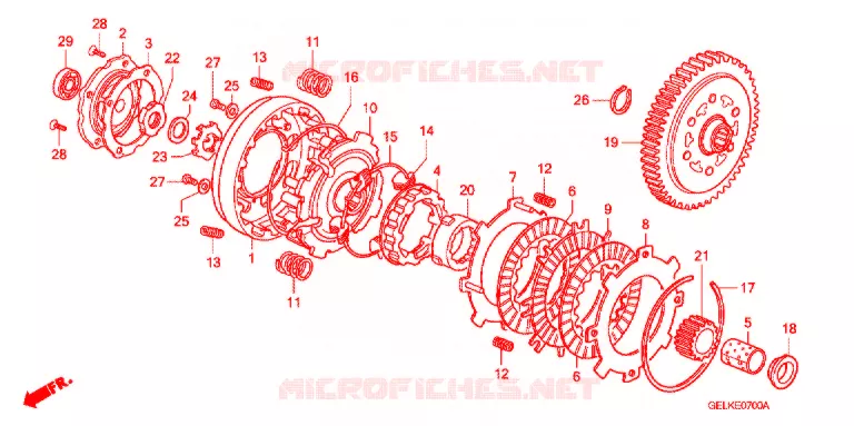 EMBRAYAGE Honda MOTO 50 CRF 2004  CRF50F4