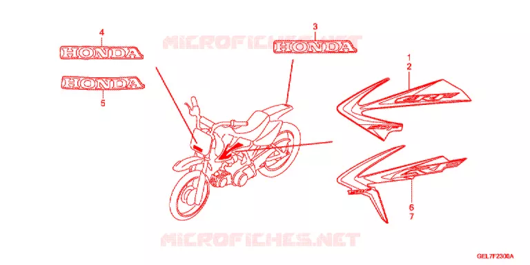 AUTOCOLLANTS Honda MOTO 50 CRF 2013  CRF50FD