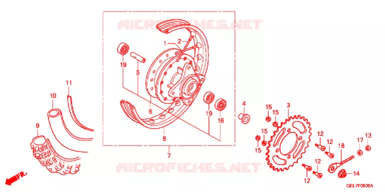 ROUE ARRIERE Honda MOTO 50 CRF 2013  CRF50FD
