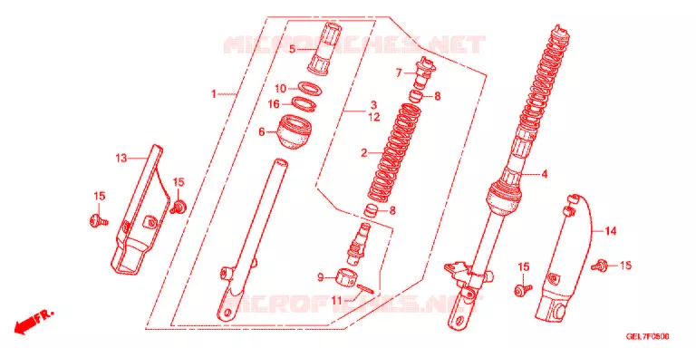 AMORTISSEUR AVANT Honda MOTO 50 CRF 2017  CRF50FE