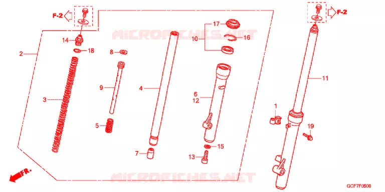 FOURCHE Honda MOTO 50 CRF 2012  CRF70FC