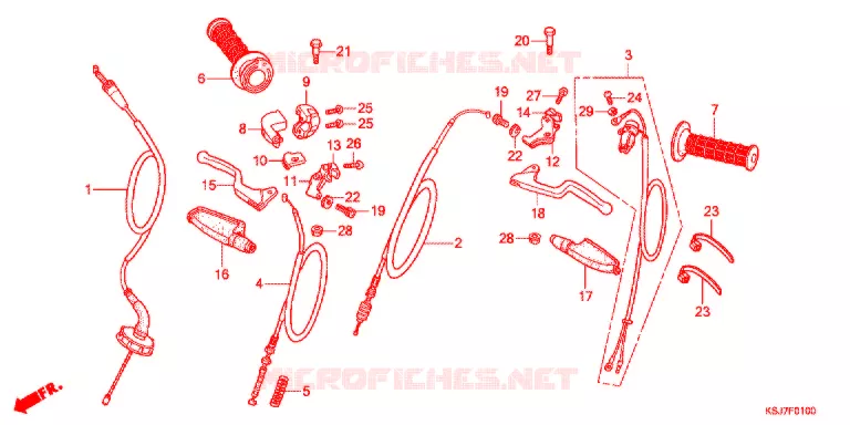 LEVIER DE GUIDON - CABLE Honda MOTO 80 CRF 2012  CRF80FC