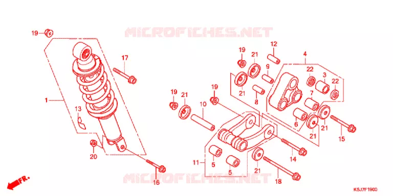 AMORTISSEUR ARRIERE Honda MOTO 80 CRF 2013  CRF80FD