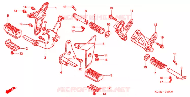 REPOSE PIED (FS1251/2/3) Honda MOTO 125 SONIC 2001  FS1251