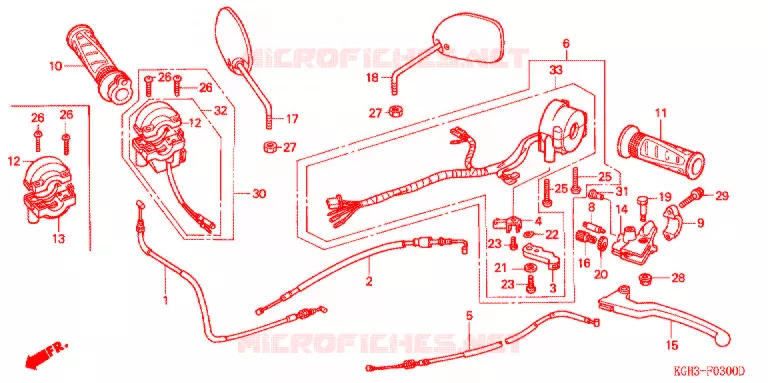 LEVIER DE GUIDON - CABLE - COMMODO Honda MOTO 125 SONIC 2007  FS1256