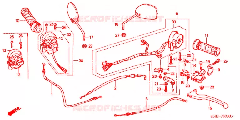 LEVIER DE GUIDON - CABLE - COMMODO Honda MOTO 125 SONIC 2005  FS125MC5