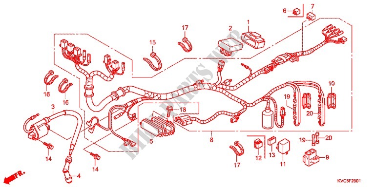 FAISCEAU DES FILS (GLH125SH) pour Honda STORM 125 FRONT BRAKE DISK de 2012