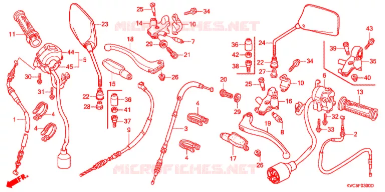 LEVIER DE GUIDON - CABLE - COMMODO Honda MOTO 125 STORM 2013  GLH125SHD