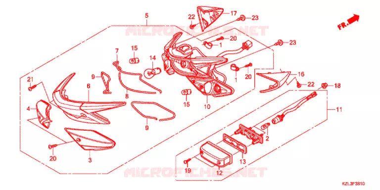 FEUX ARRIERE Honda SCOOTER 110 VISION 2015  NSC110MPDE