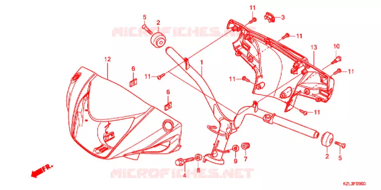 GUIDON - CARENAGE Honda SCOOTER 110 VISION 2011  NSC110WHB