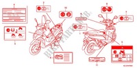 ETIQUETTE DE PRECAUTIONS pour Honda DIO 110 de 2012