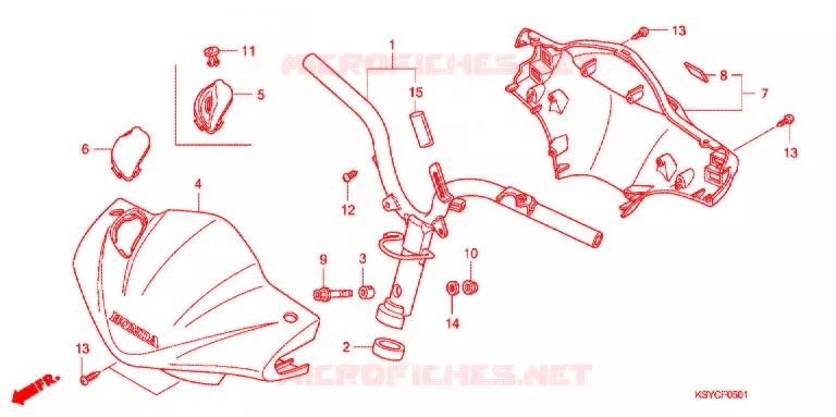 GUIDON - CARENAGE (2) Honda SCOOTER 125 ELITE 2009  SC1255SH6