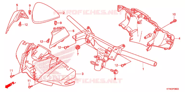 GUIDON - CARENAGE Honda SCOOTER 300 SH 2013  SH300D