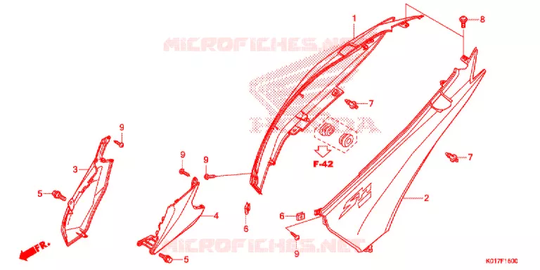 CARENAGE ARRIERE Honda SCOOTER 150 SH 2013  SH150AD