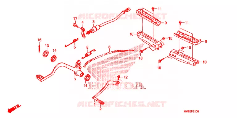 PEDALE - REPOSE PIED Honda ATV 250 FOURTRAX 2013  TRX250TMD