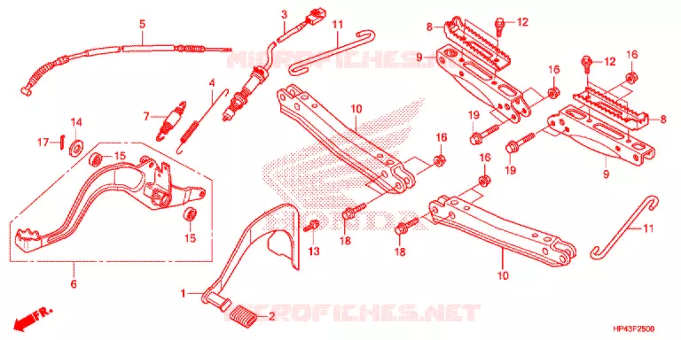 PEDALE - REPOSE PIED Honda ATV 420 FOURTRAX 2013  TRX420FED