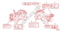 ETIQUETTE DE PRECAUTIONS pour Honda FOURTRAX 420 RANCHER 4X4 Manual Shift CAMO de 2011