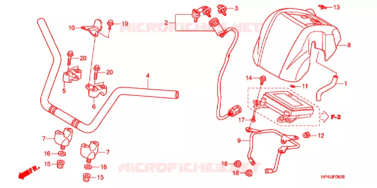 GUIDON Honda ATV 420 FOURTRAX 2011  TRX420FMB