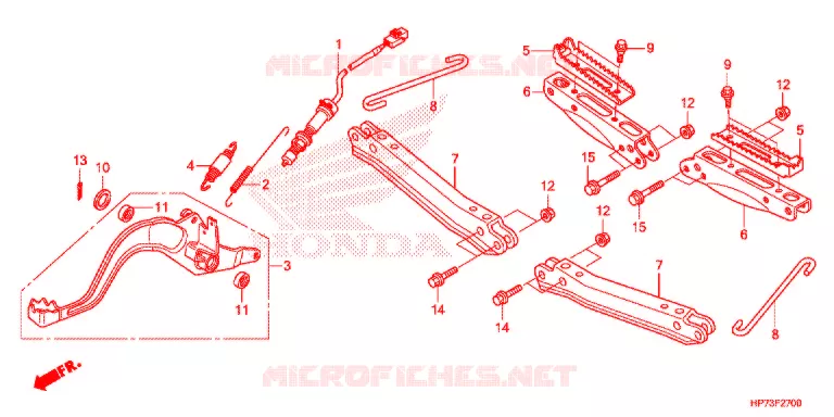 PEDALE - REPOSE PIED Honda ATV 420 FOURTRAX 2013  TRX420FPAD