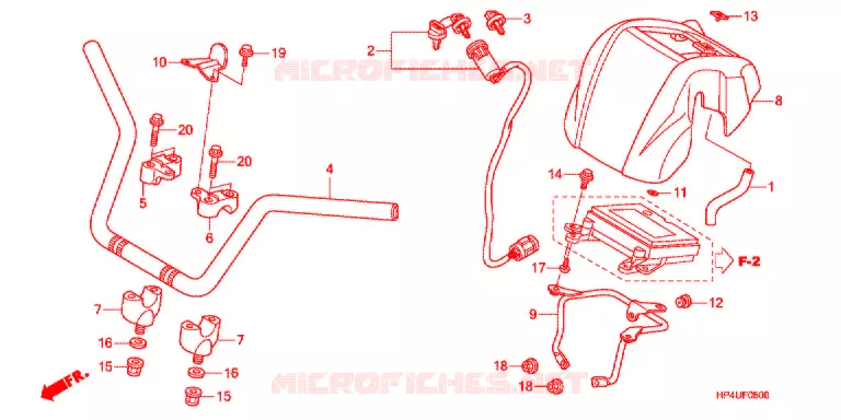 GUIDON Honda ATV 420 FOURTRAX 2011  TRX420FPMB