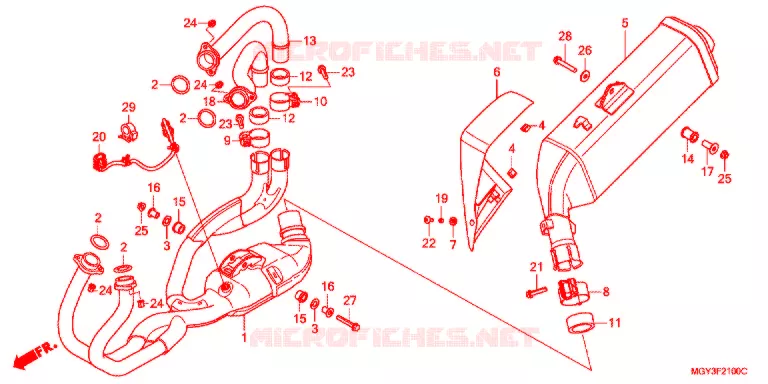 SILENCIEUX D'ECHAPPEMENT Honda MOTO 800 CROSSRUNNER 2013  VFR800XD
