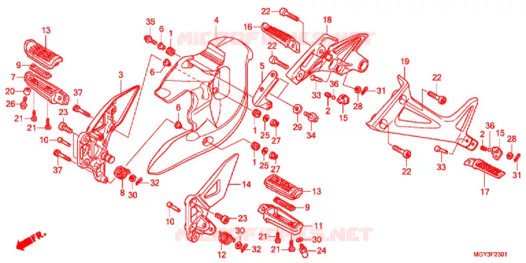 REPOSE PIED (VFR800XD) Honda MOTO 800 CROSSRUNNER 2013  VFR800XD