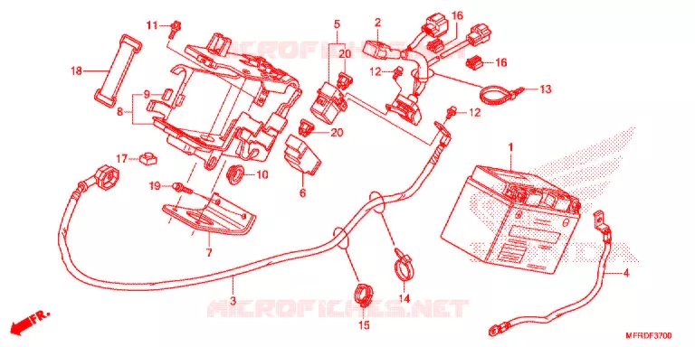 BATTERIE Honda MOTO 1300 VT 2013  VT1300CXAD