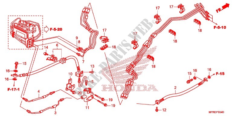DURITES DE FREIN (VT1300CXA) pour Honda VT 1300 C FURY ABS BLACK de 2013