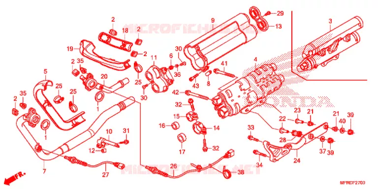 SILENCIEUX D'ECHAPPEMENT Honda MOTO 1300 VT 2013  VT1300CXAD
