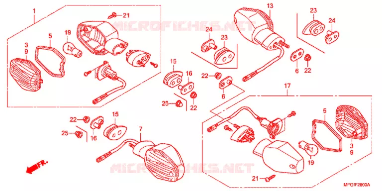 CLIGNOTANT Honda MOTO 600 HORNET 2010  CB600FA3A