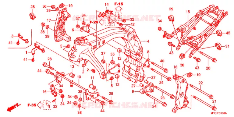CADRE Honda MOTO 600 HORNET 2010  CB600FA3A