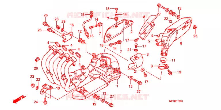 SILENCIEUX D'ECHAPPEMENT Honda MOTO 600 HORNET 2010  CB600FA3A